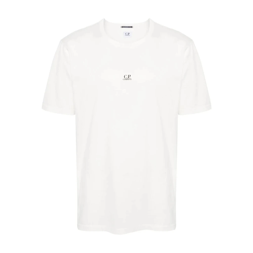 C.P. Company Logo T-shirt in gemerceriseerd jersey White Heren