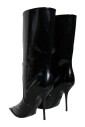 bottes-mi-mollet-en-cuir-noir-avec-logo