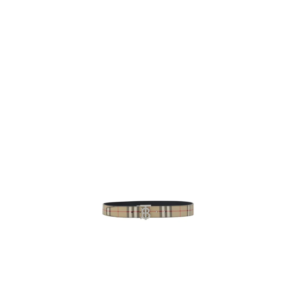 Burberry Iconic Check Reversible Riem met Gouden Gesp Multicolor Heren