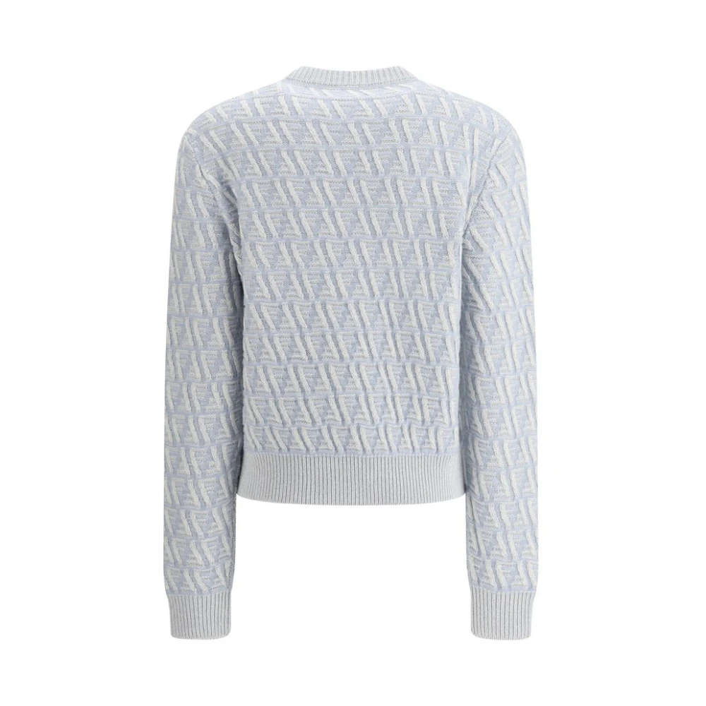 Fendi Jacquard Logo Pullover Blue Dames