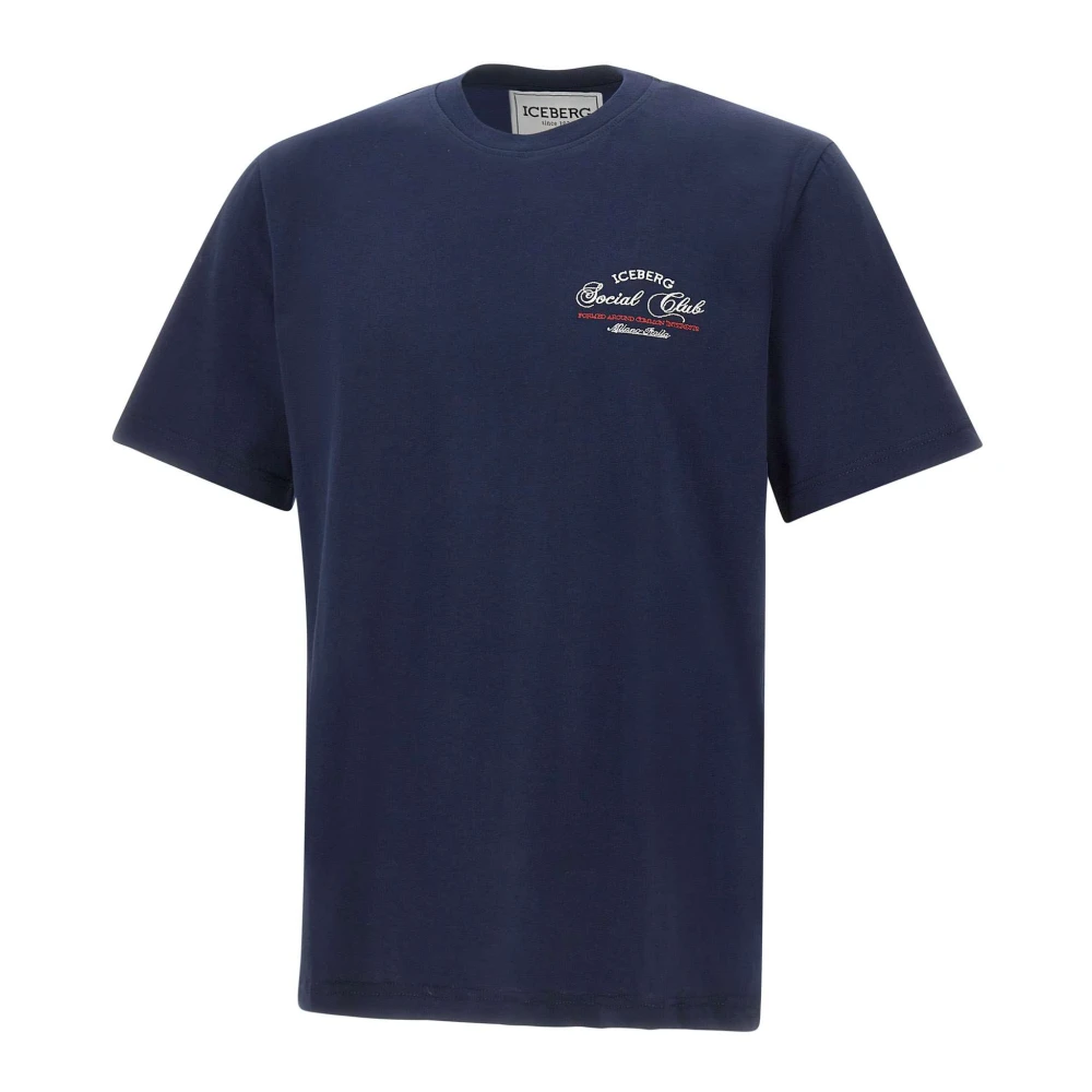 Iceberg Blue T-Shirts, Male, L, Social Club Graphic T-Shirt
