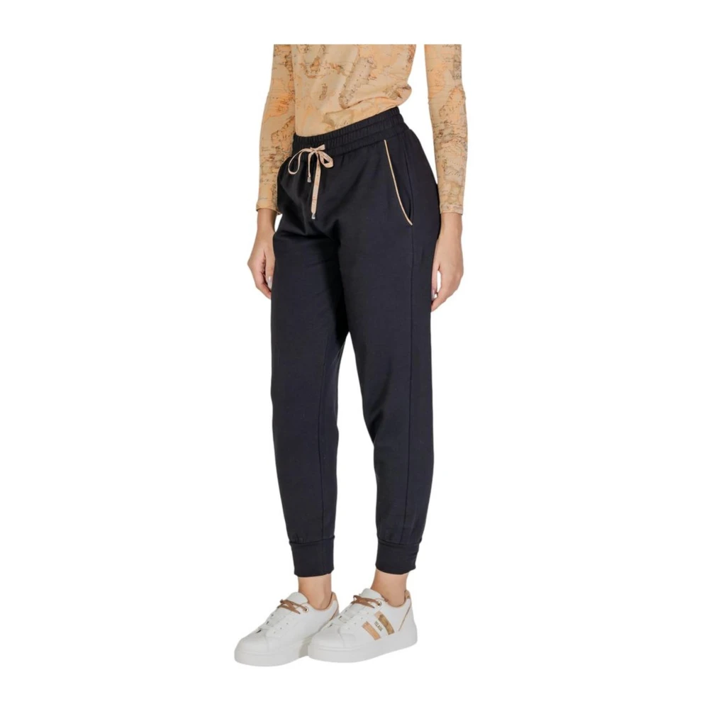 Alviero Martini 1a Classe Zwarte katoenen stretch jeans en broeken Black Dames