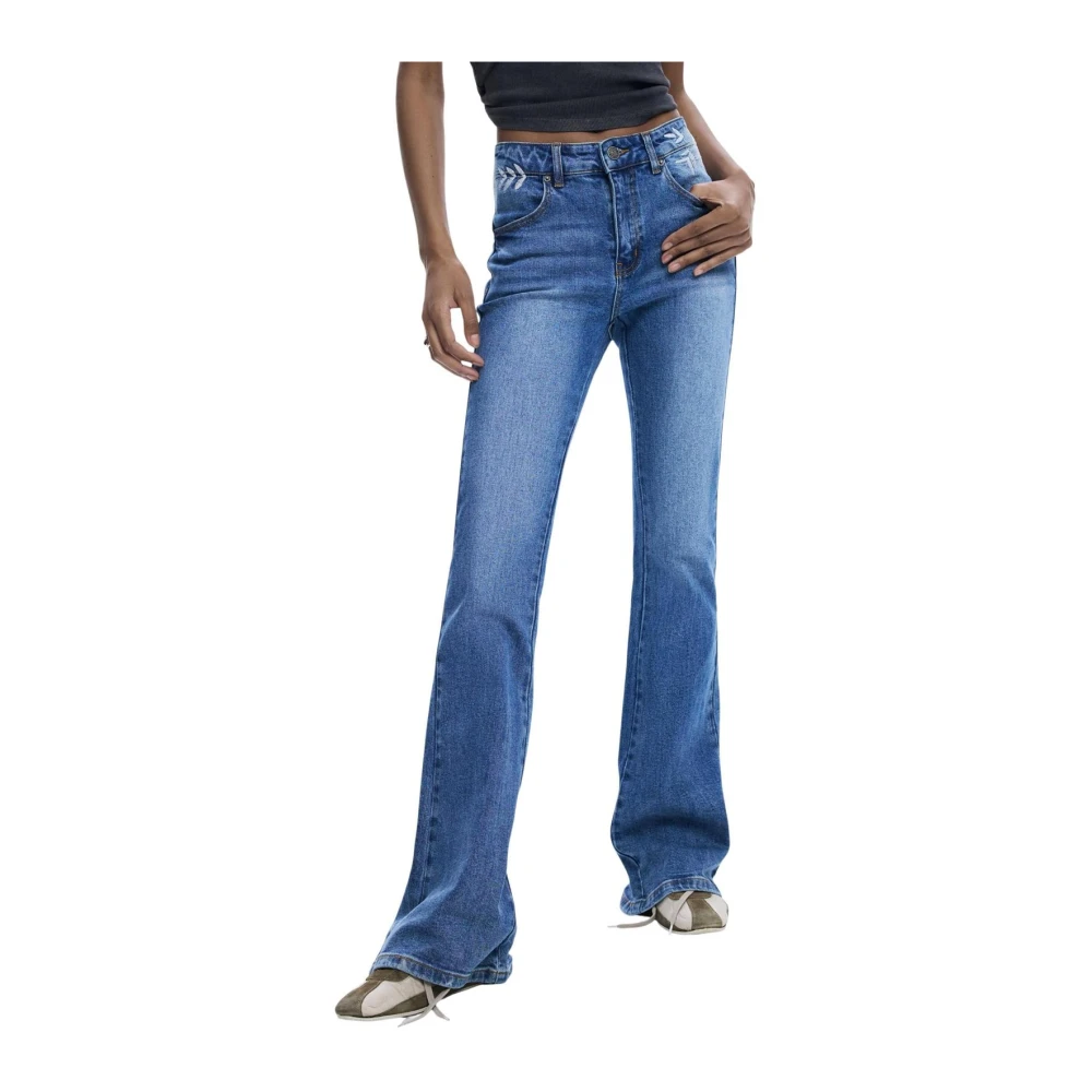 Desigual Women's Blue Front And Back Pockets Stretch Jeans