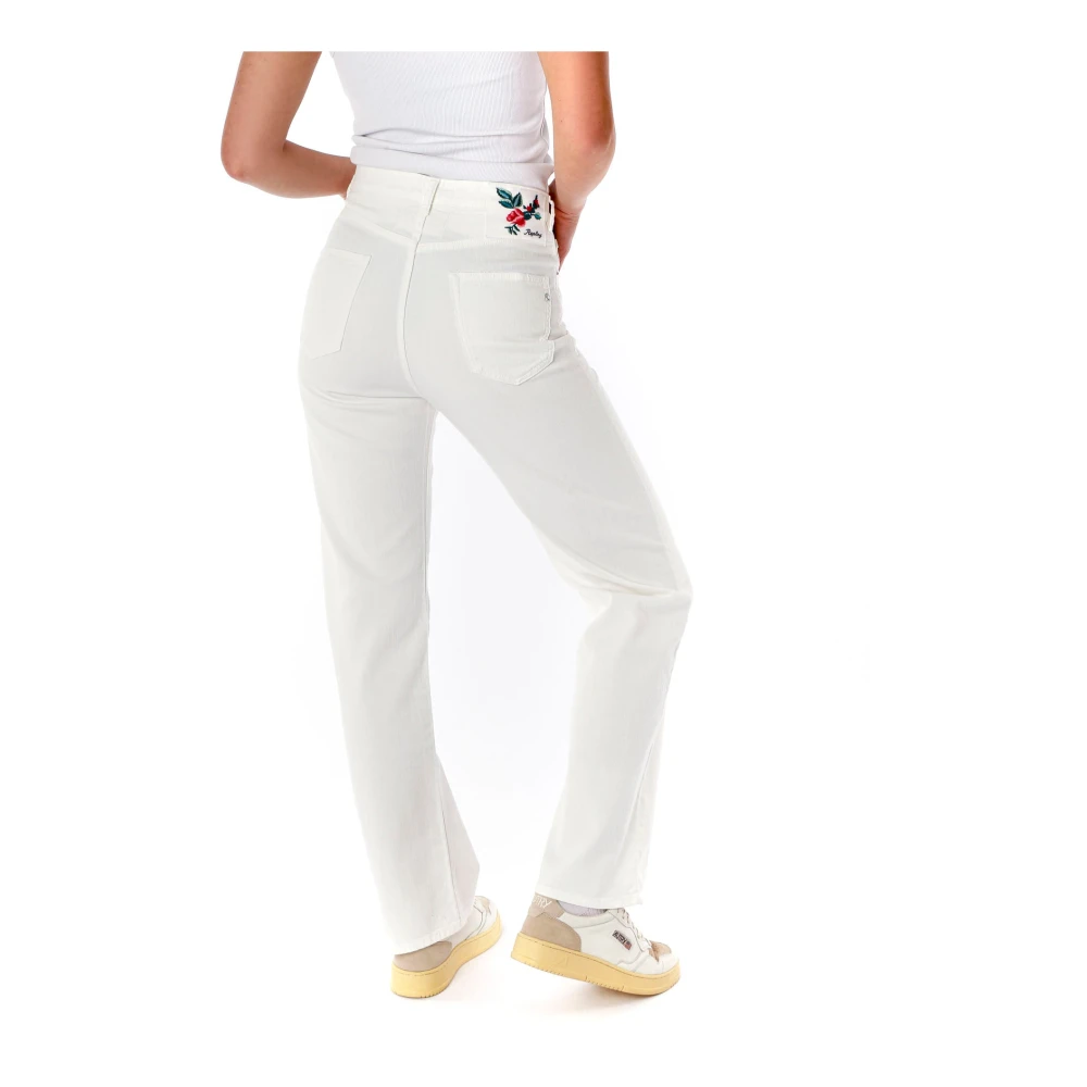 Replay Wide Leg Jeans White Dames