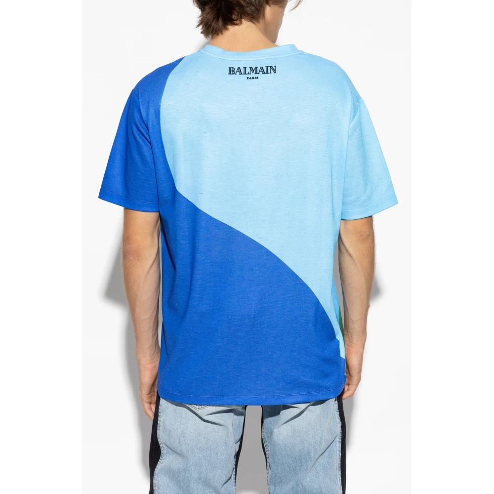 Balmain T-shirt met korte mouwen Blue Heren