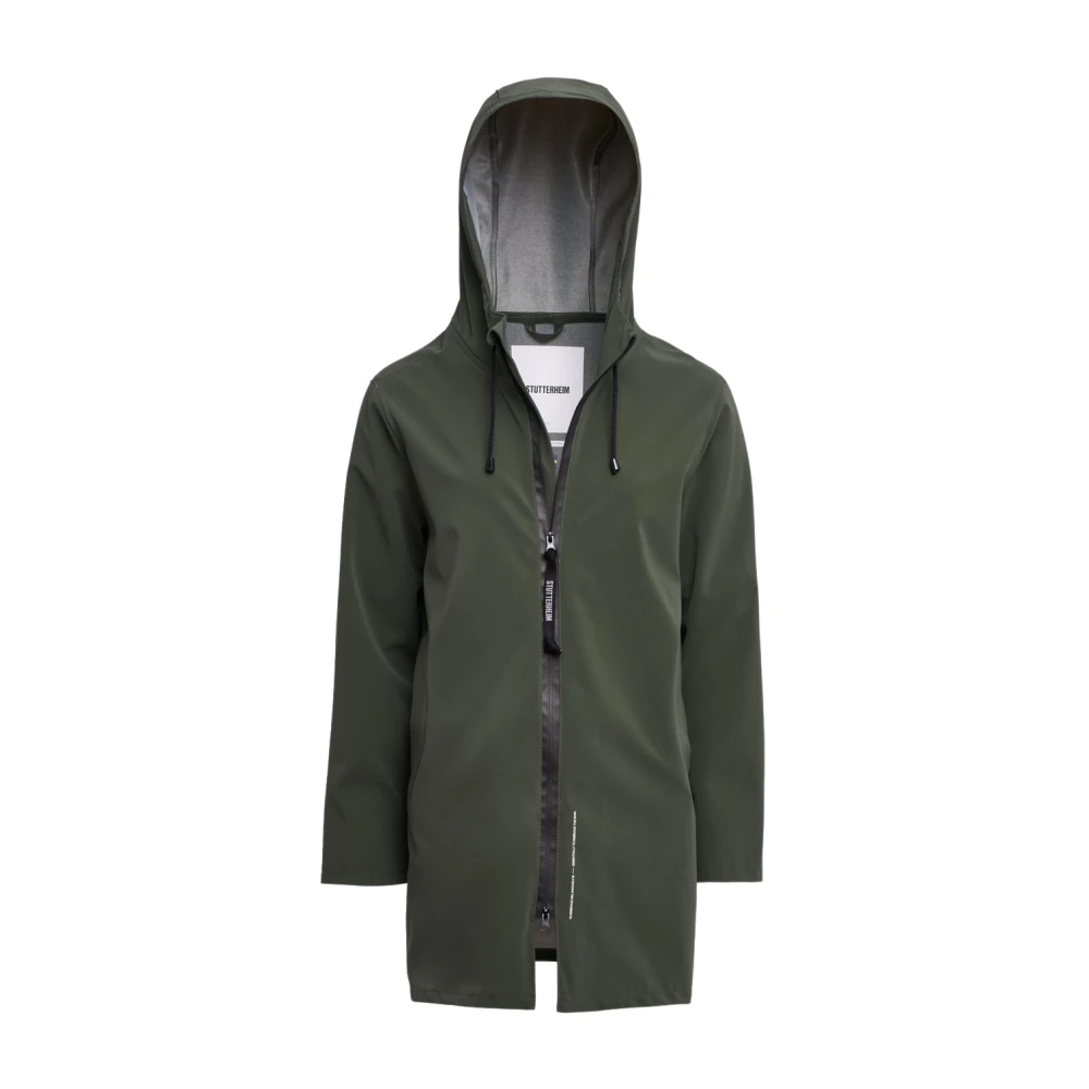 Stutterheim Lätt Vattentät Dragkedja Regnrock Green, Unisex