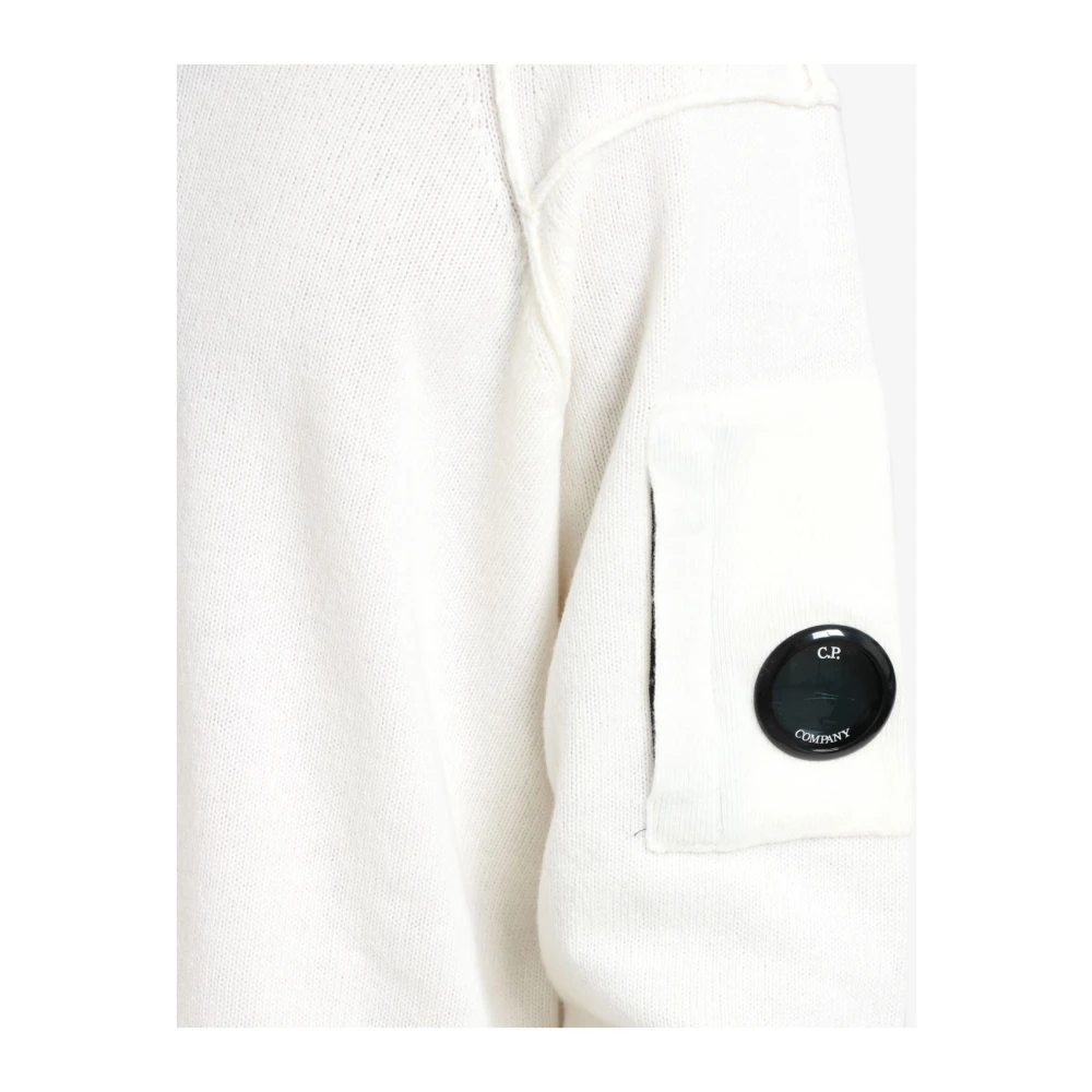 C.P. Company Witte Lamswol Crew Neck Sweater White Heren