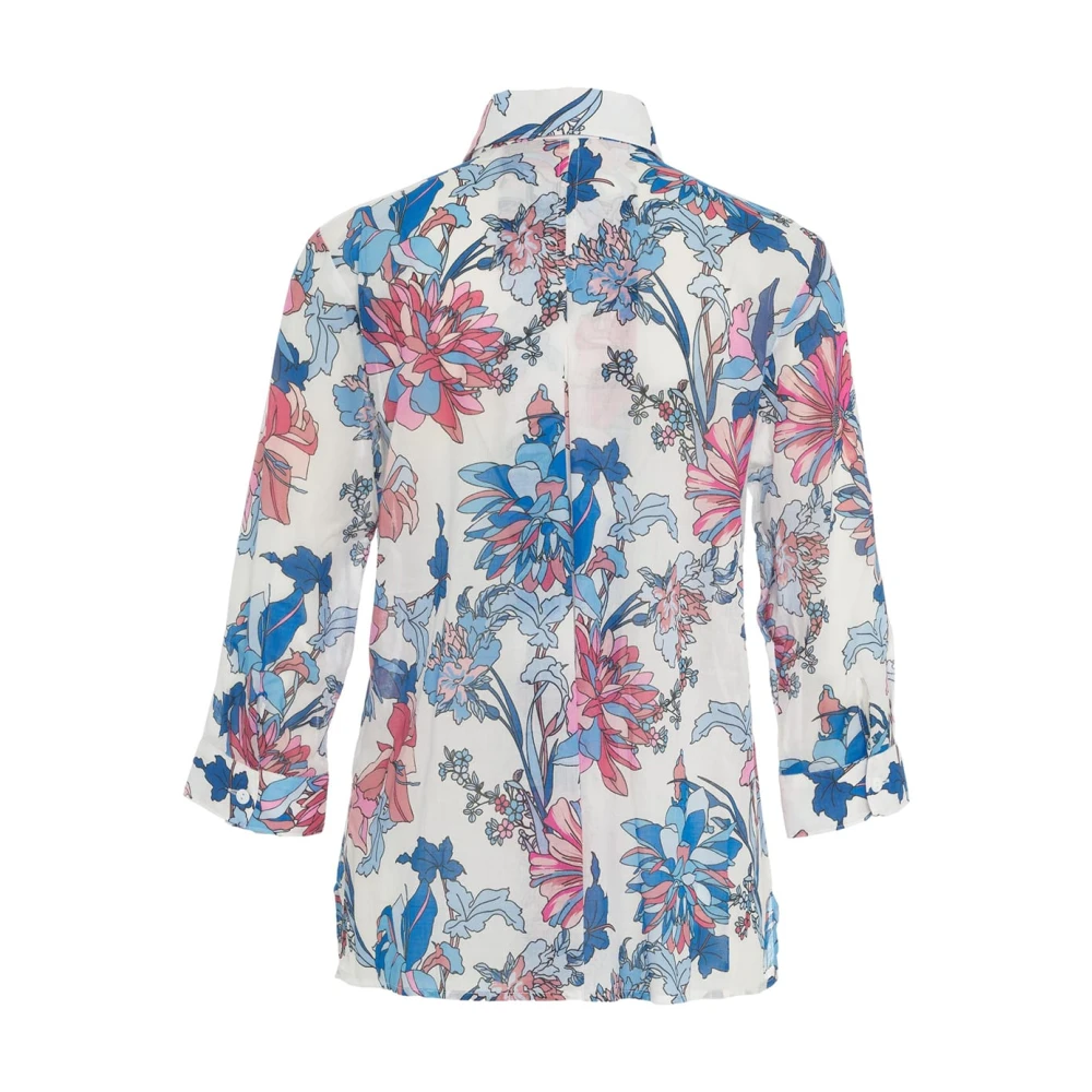 Himon's Blauwe Bloes Kent Kraag Multicolor Dames