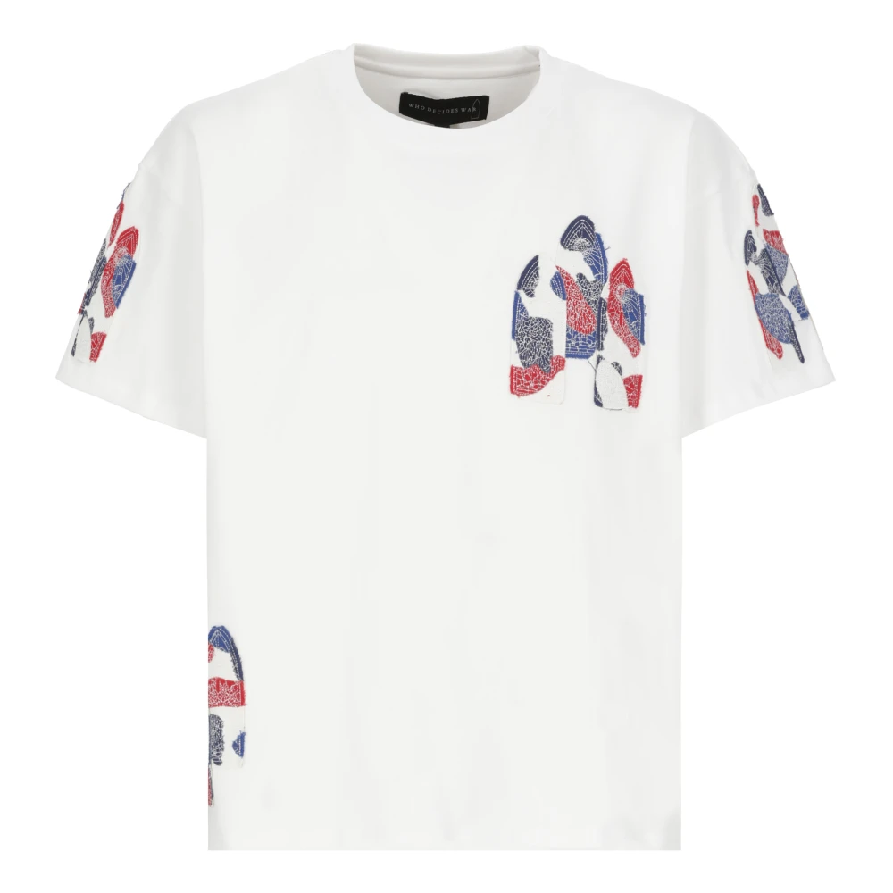 Who Decides War Contrast Logo Katoenen T-shirt Wit White Heren