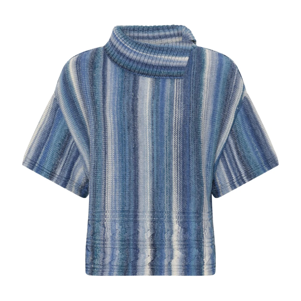 Skovhuus Kleurrijke Cape Blouse met Mooi Patroon Blue Dames