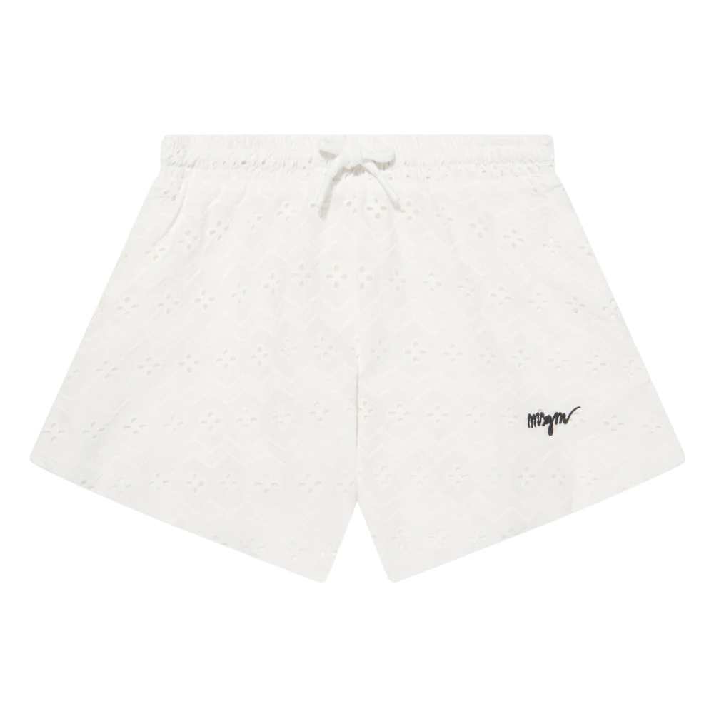 Msgm Girls Flared Shorts In White - Female - Shorts - White - 10 Y - Kids