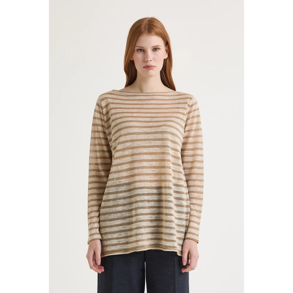 Maliparmi Zomer Linnen Gebreid Beige Dames