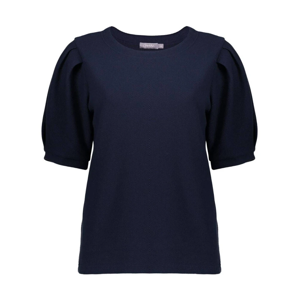 Geisha Korte Mouw Top Comfortabel Blue Dames