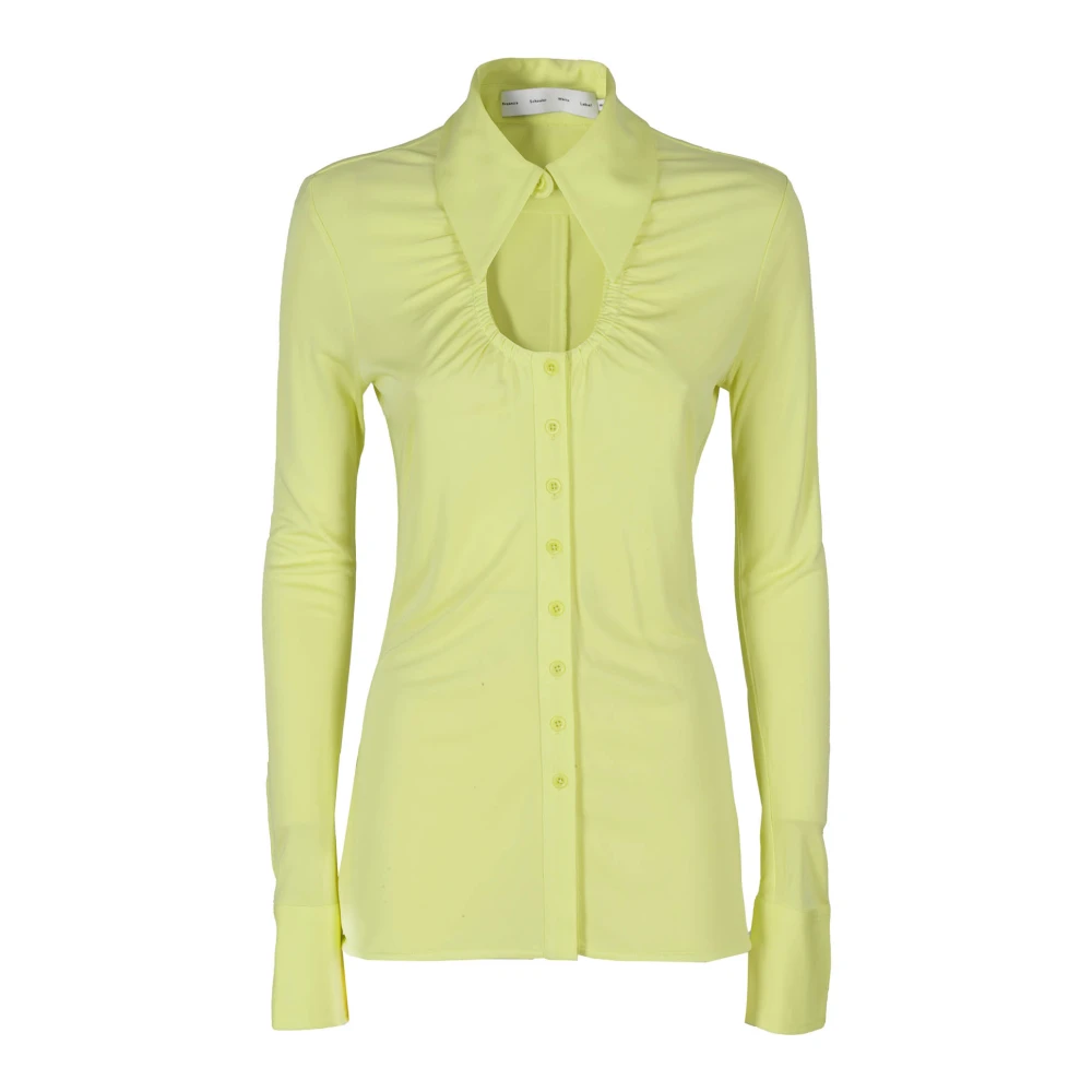 Proenza Schouler Green Shirts, Female, 2XS, Button-Up Jersey Top