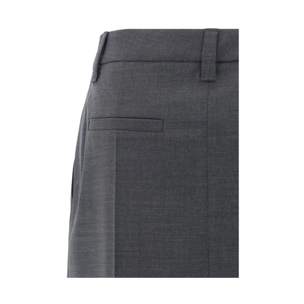 BRUNELLO CUCINELLI Midi Rok van Wolmix Gray Dames