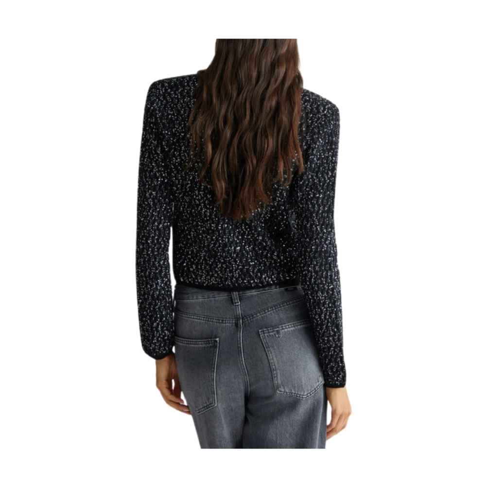 Liu Jo Zwart Pailletten Jas Sweater Black Dames
