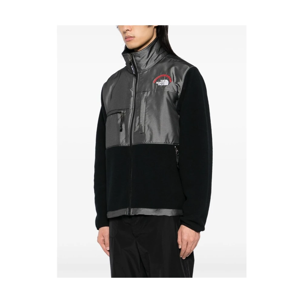 The North Face Zwarte Fleece Ritsjas Geborduurd Logo Gray Heren