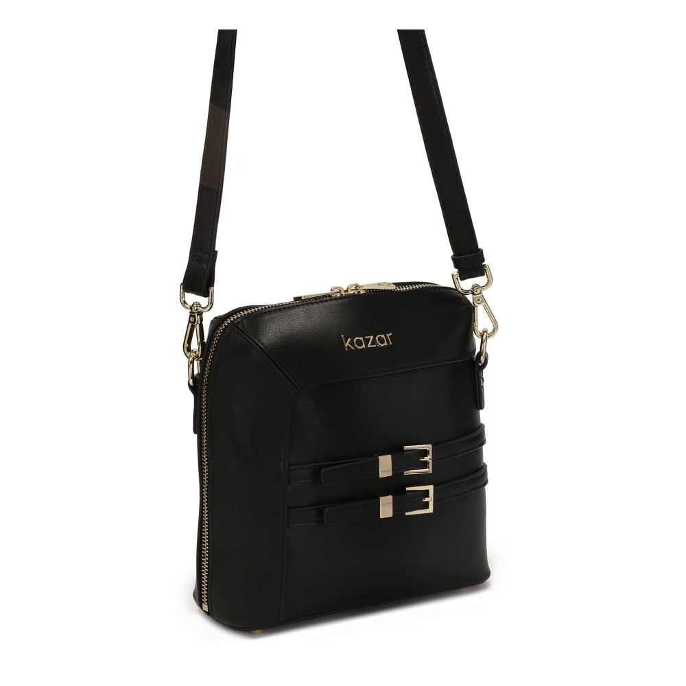 Kazar Kleine zwarte handtas met bipolaire rits Black Dames