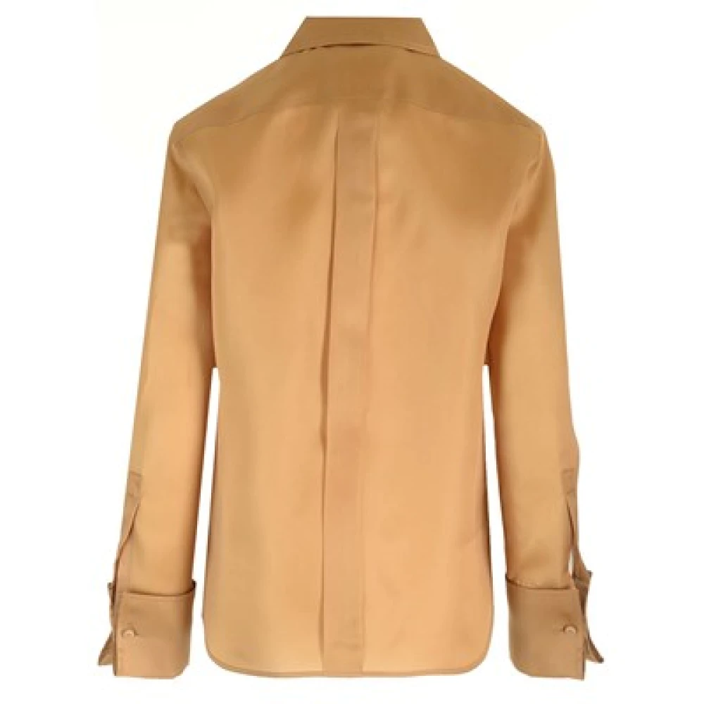Max Mara Klassieke Zijden Shirt Bruin Brown Dames