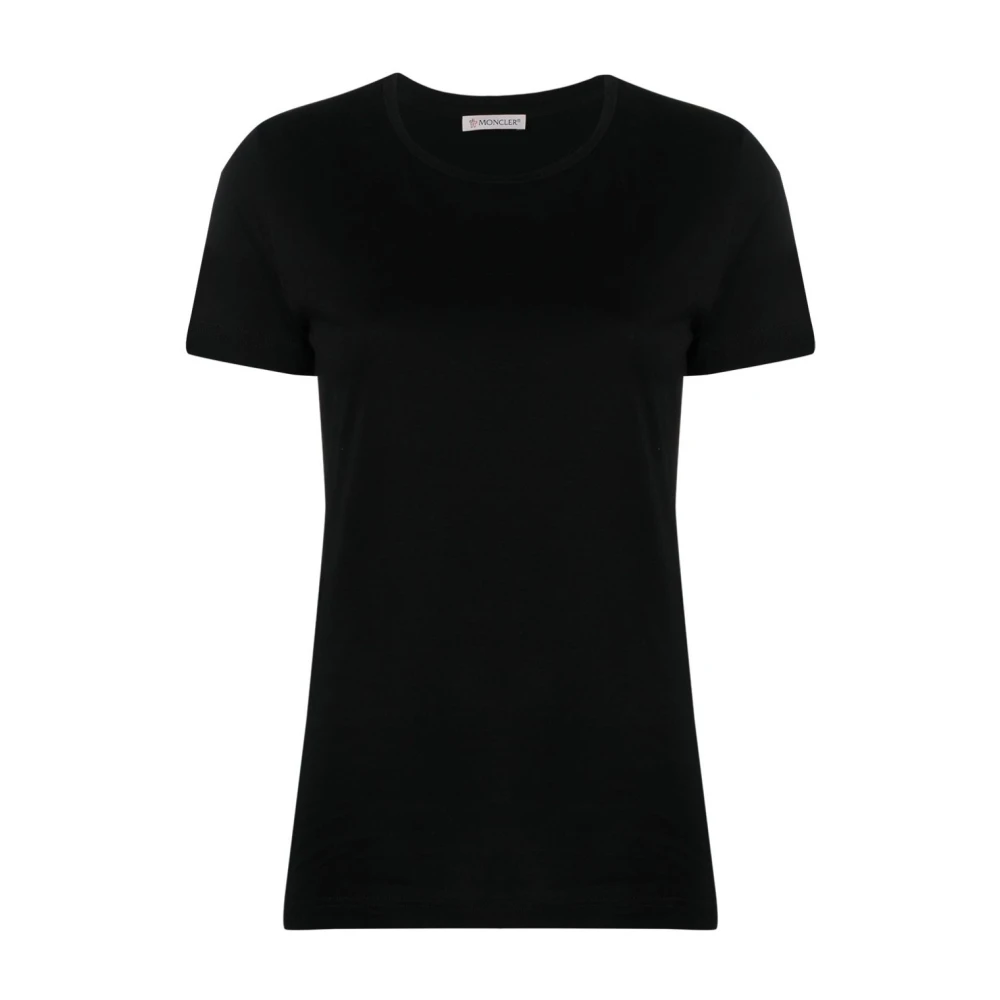 Moncler SS T-Shirt Zwart Katoen Casual Stijl Black Dames
