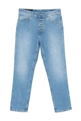 Blå Jeans med Knäppning