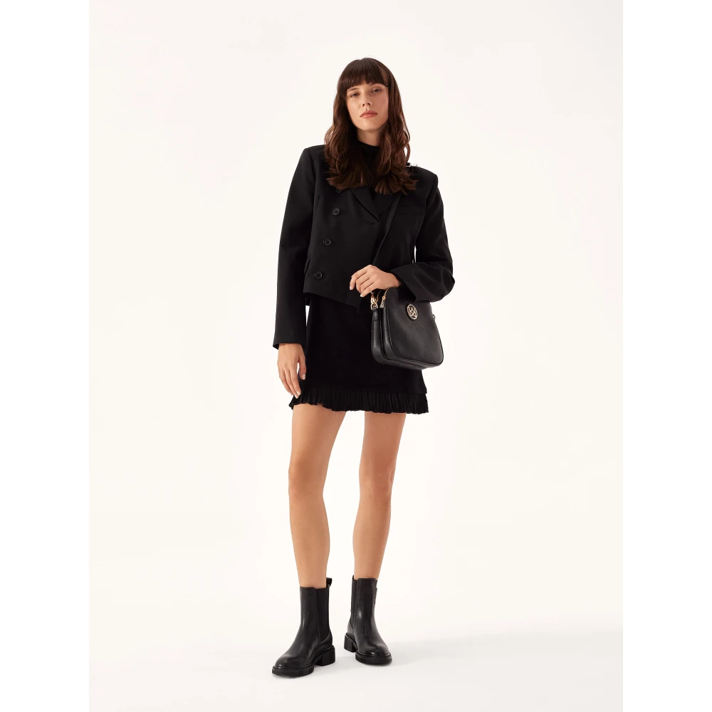Kazar Monogram leren letterportemonnee Black Dames