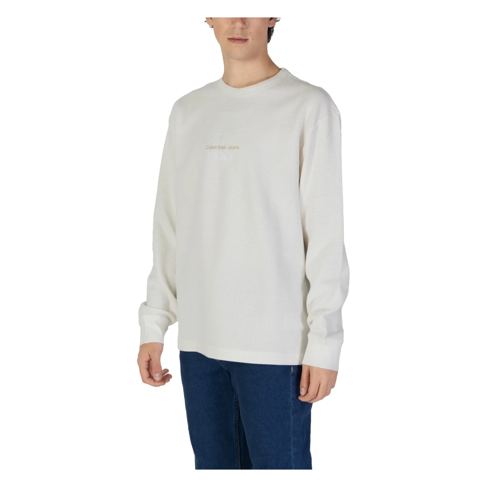Calvin Klein Jeans Katoenen Heren Sweatshirt Herfst Winter Collectie Beige Heren