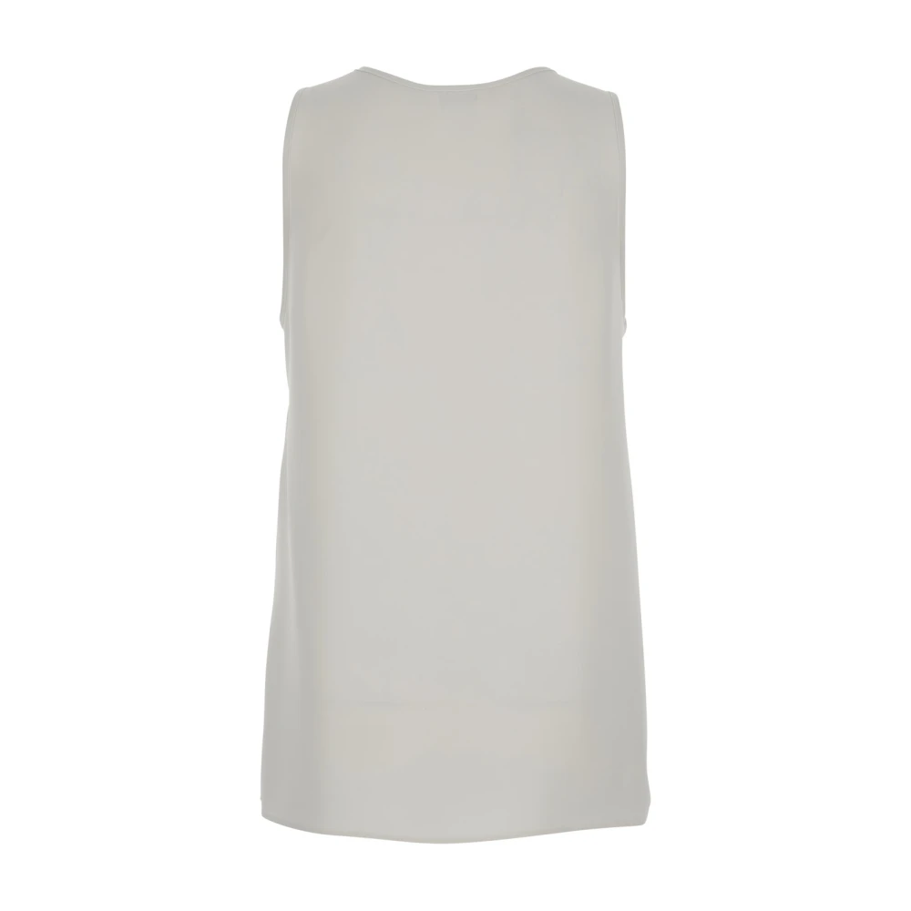 P.a.r.o.s.h. Witte Mouwloze Ronde Hals Technische Stof Top White Dames