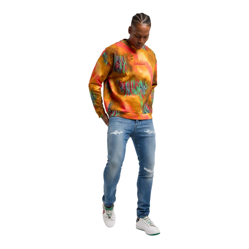 carlo colucci Sprayed Knit Oversize Sweatshirt Multicolor Heren