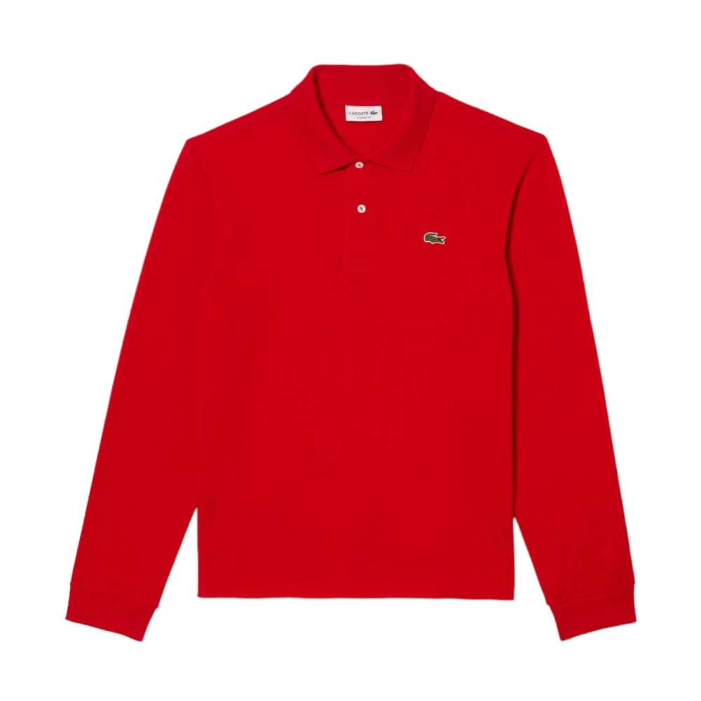 Lacoste Herr Röd Toppar 3XL, Bomull, Klassisk Långärmad Pikétröja