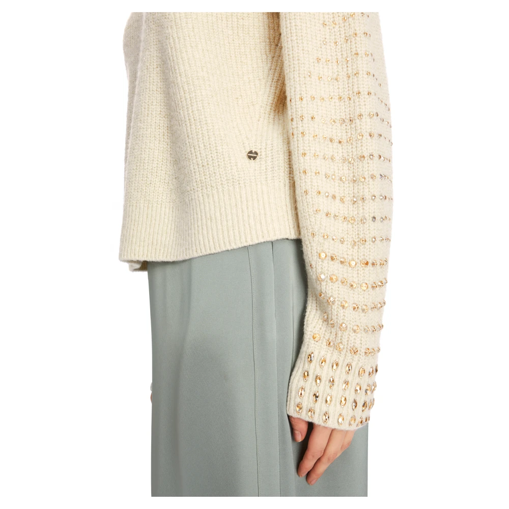Marc Cain Gebreide Trui met Parels Beige Dames
