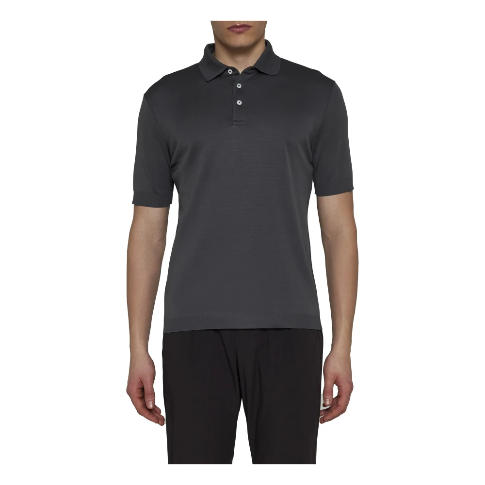 Herno Katoenen Polokraag T-shirts en Polos Gray Heren