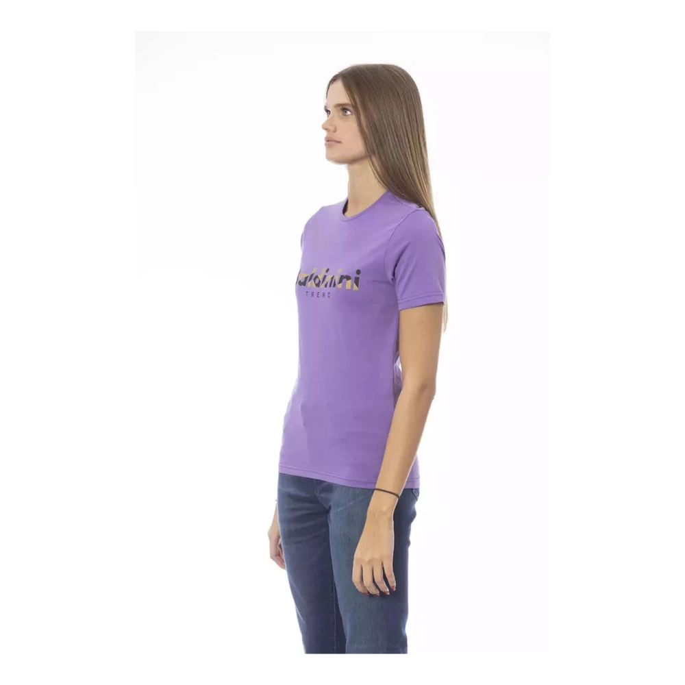 Baldinini T-shirt met ronde hals en print op de voorkant Purple Dames