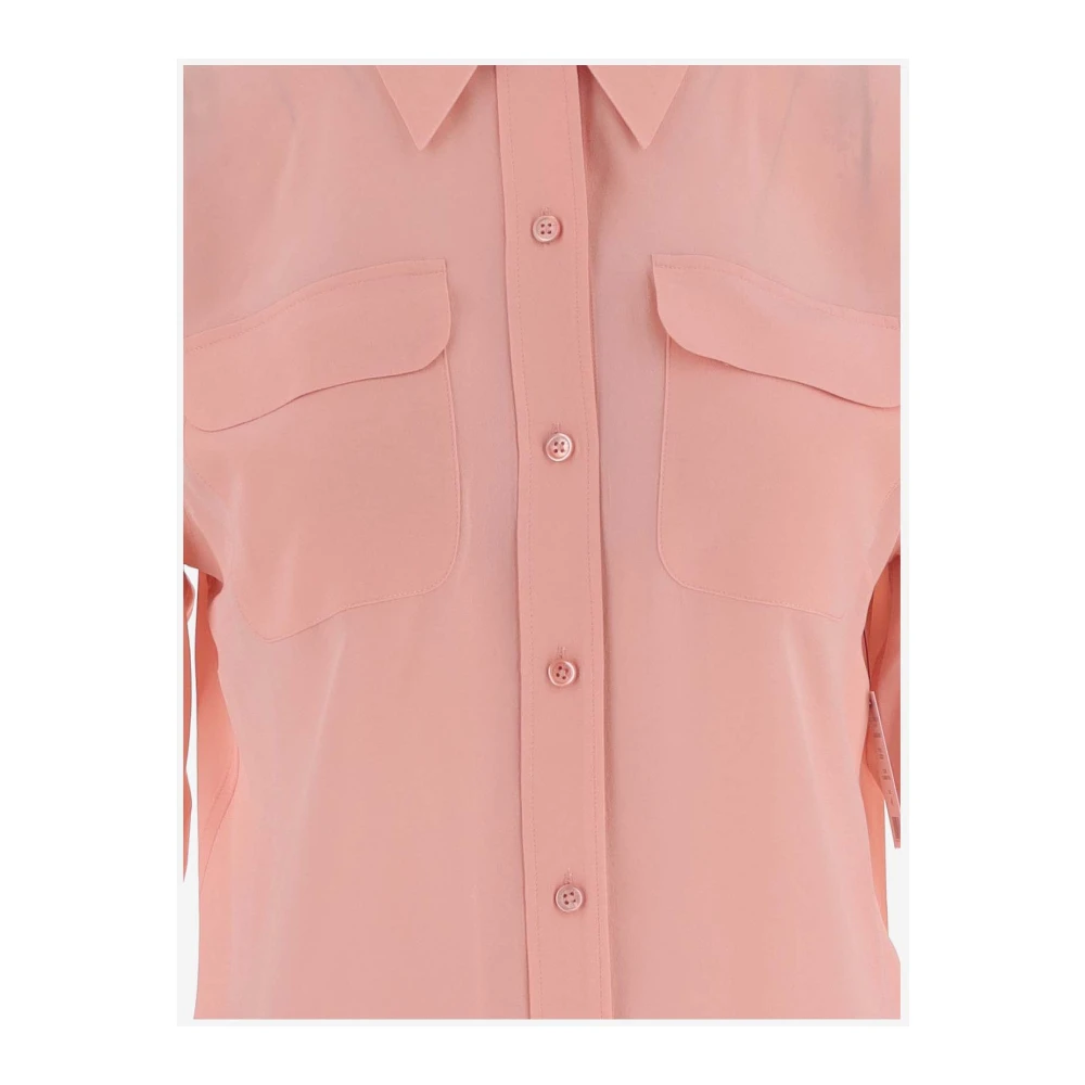 Equipment Zijden Perzik Overhemd Klassieke Kraag Pink Dames