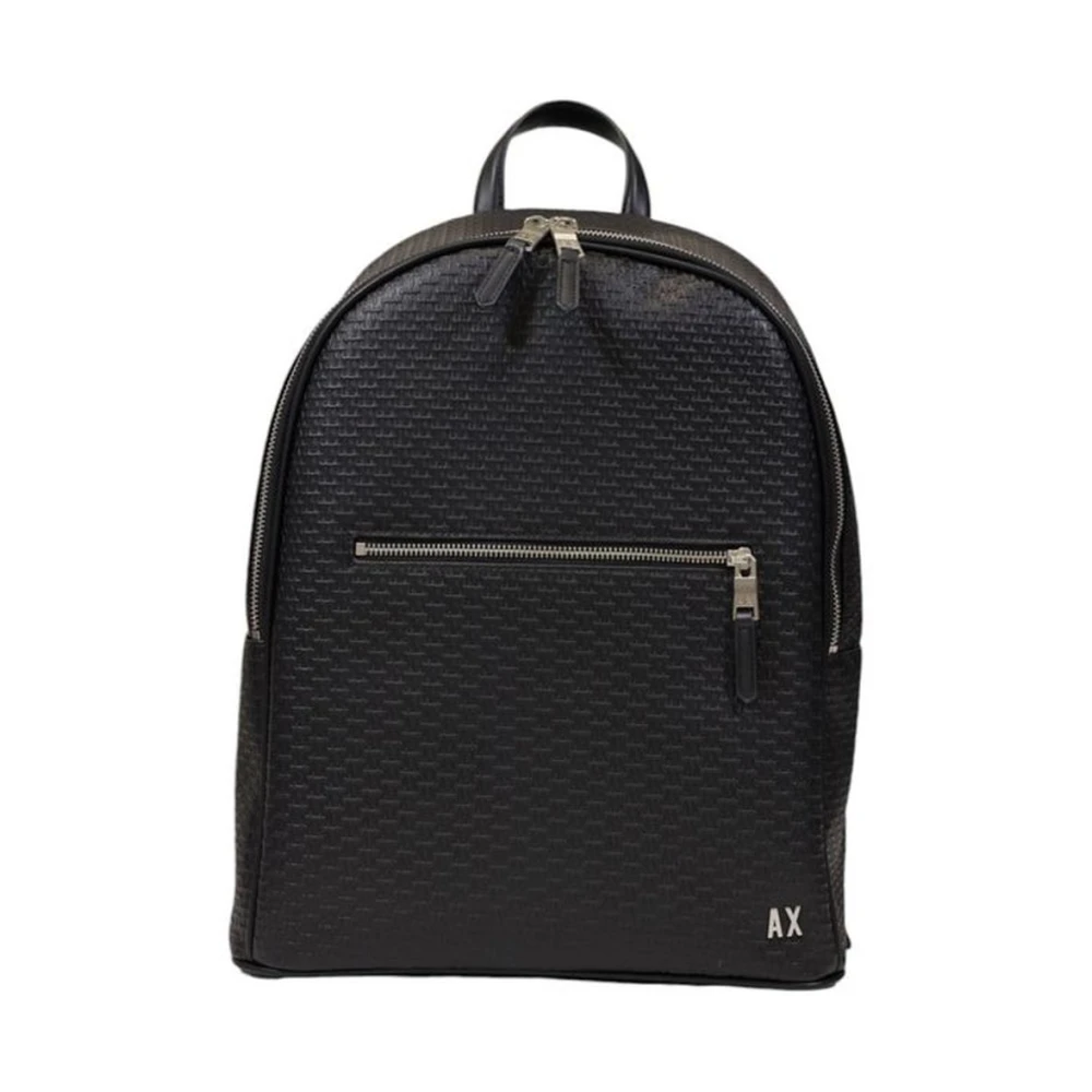Armani Exchange Polyester Rugzak met Meerdere Compartimenten Black Heren