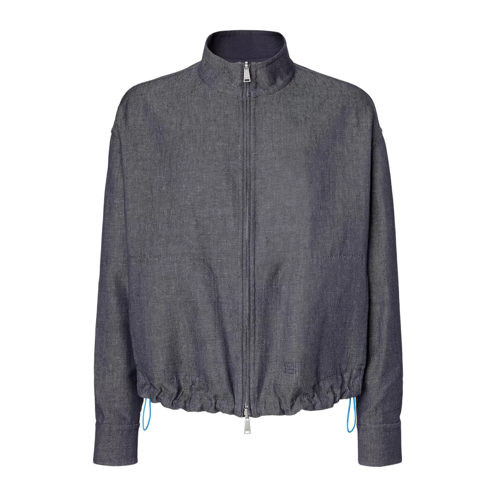 Fendi Men's Blue Bomber Jackets, M, Reversible Blouson