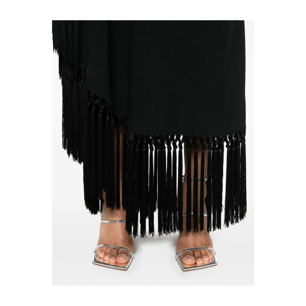 Taller Marmo Zwarte Franje Detail Jurk Black Dames