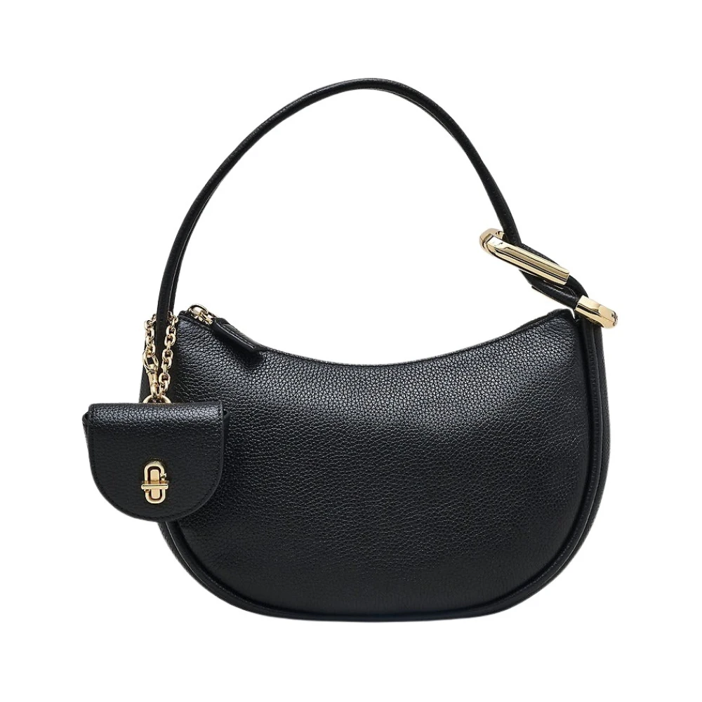 Marc Jacobs Kvinno Svart Väskor Dam, One Size, Läder, Crescent Dual Hobo Väska