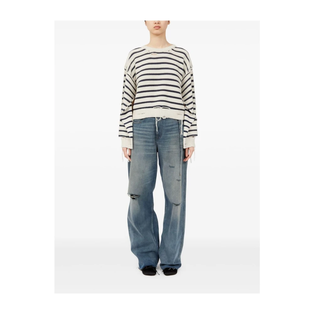 MM6 Maison Margiela Rondhals gebreide trui White Dames