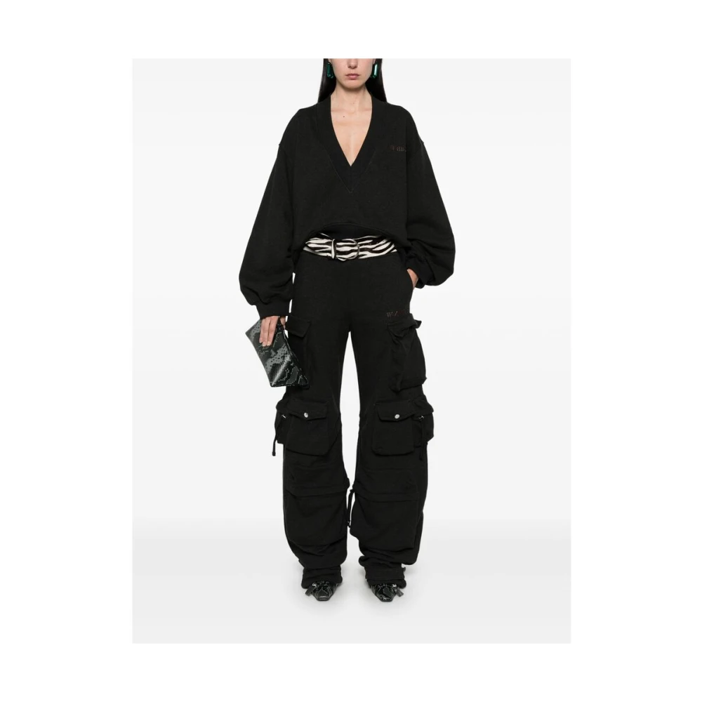 The Attico Zwarte Broek met Cargo Zakken Black Dames
