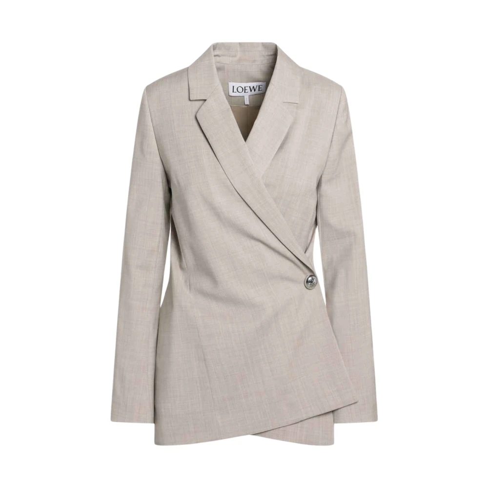 Loewe Women's Beige Tailored Jacket In Wool - Blazers - S - Jackets
