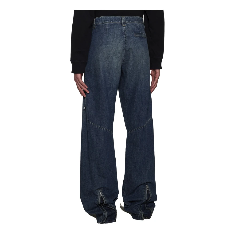 MM6 Maison Margiela Indigo Wide Leg Denim Jeans Blue Heren