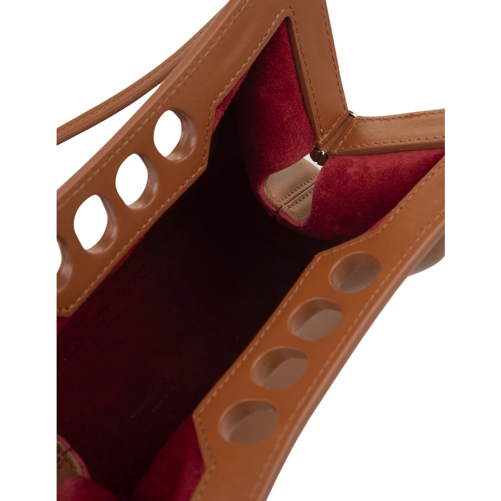 alexander mcqueen Karamel Leren Peak Mini Tas Brown Dames