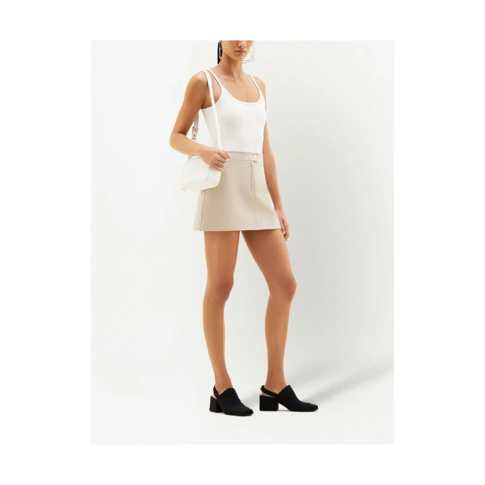 Courrèges Witte Ribgebreide Tanktop White Dames