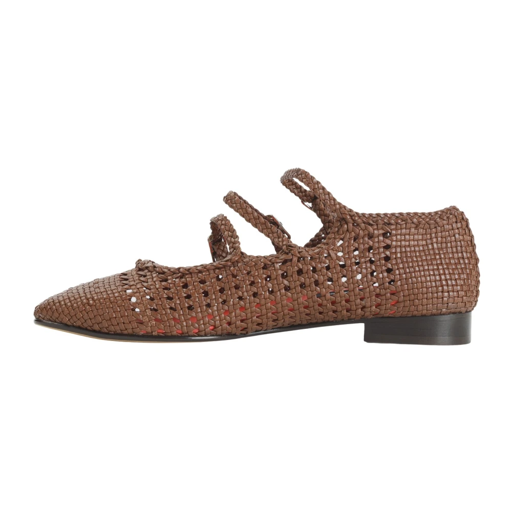Carel Women's Brown Ballerina Shoes, 4 1/2 Uk, Ariana Braided Ballerinas
