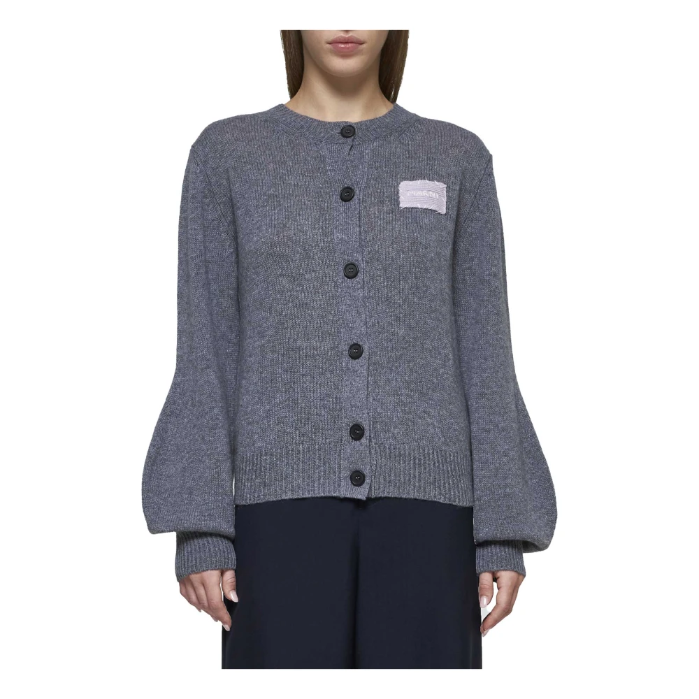 Marni Grafietgrijze Cashmere Cardigan Sweater Gray Dames
