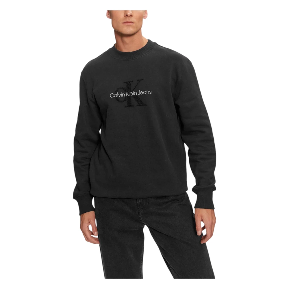 Calvin Klein Jeans Stijlvolle bedrukte katoenen sweatshirt Black Heren