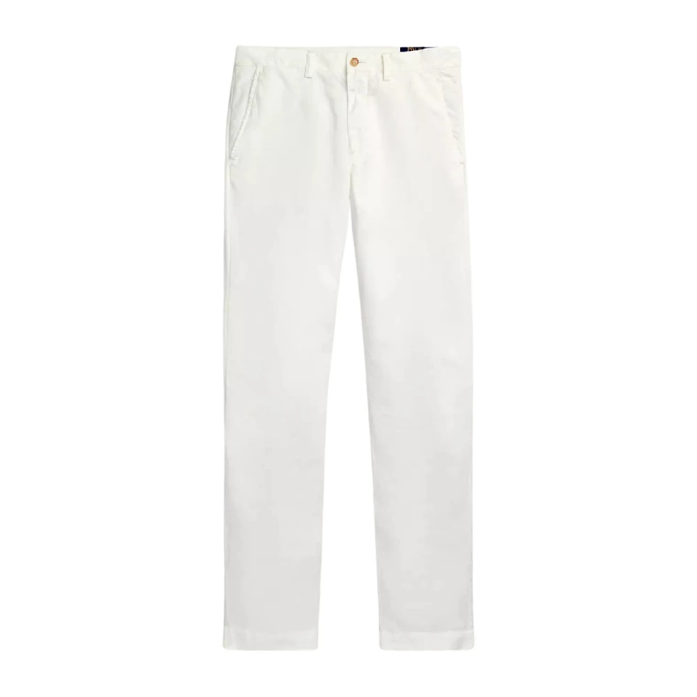 Ralph Lauren Straight Fit Linnen-Katoenen Broek White Heren