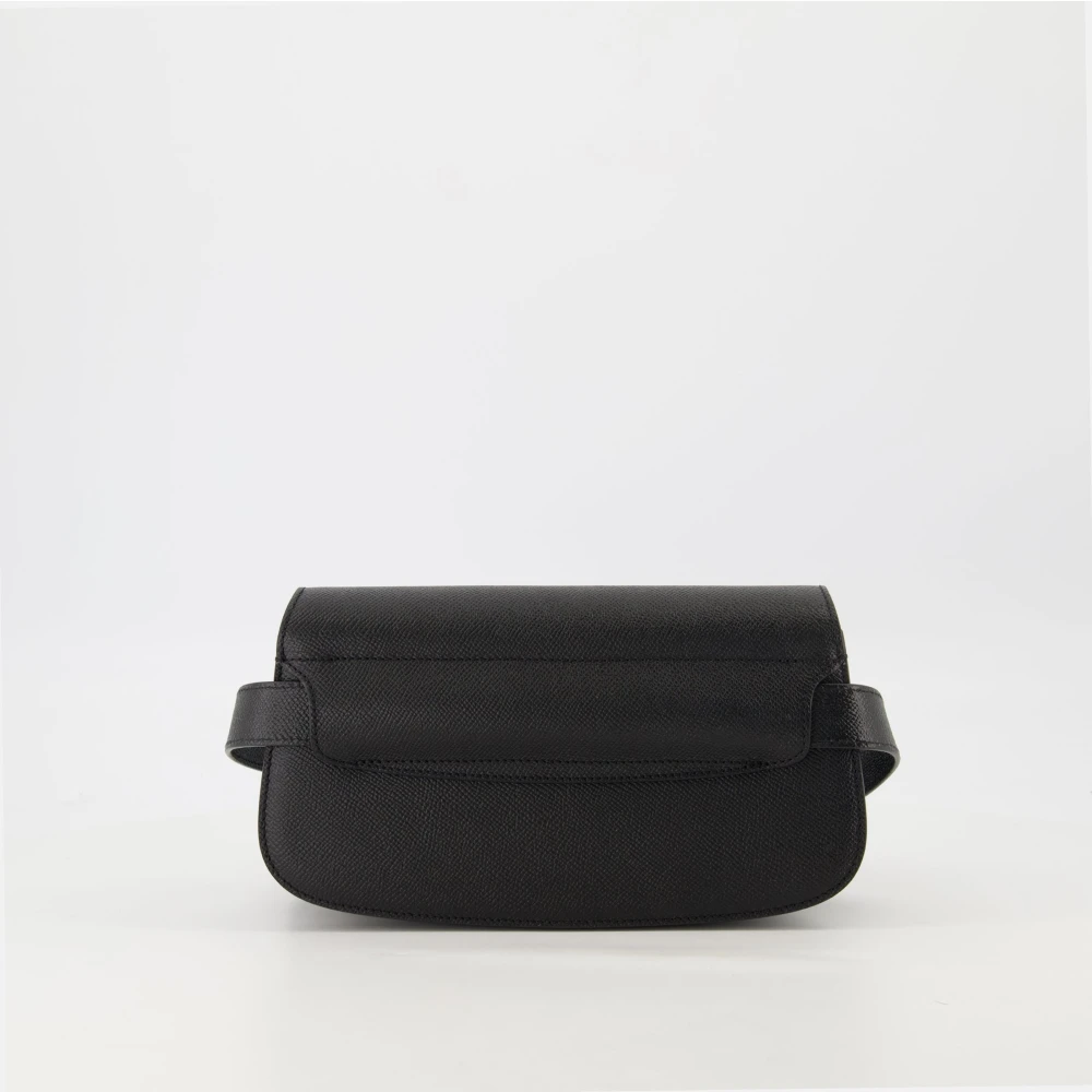 Ami Paris Gegranuleerde leren heuptas Parijs Black Dames
