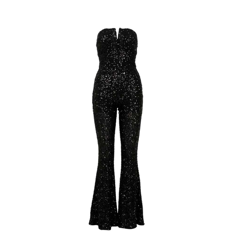 Aniye By Zwart Paillet Strapless Wijde Broek Black Dames